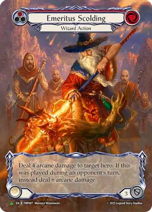 Emeritus Scolding (Red) (Marvel) (TNP007) Rainbow Foil - Flesh and Blood: Promo Cards