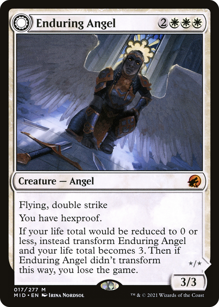 Enduring Angel // Angelic Enforcer (017) - Innistrad: Midnight Hunt Foil