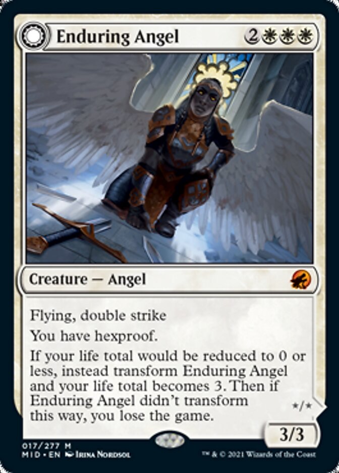 Enduring Angel // Angelic Enforcer (017) - Innistrad: Midnight Hunt Foil