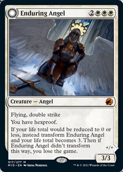 Enduring Angel // Angelic Enforcer (017) - Innistrad: Midnight Hunt Foil