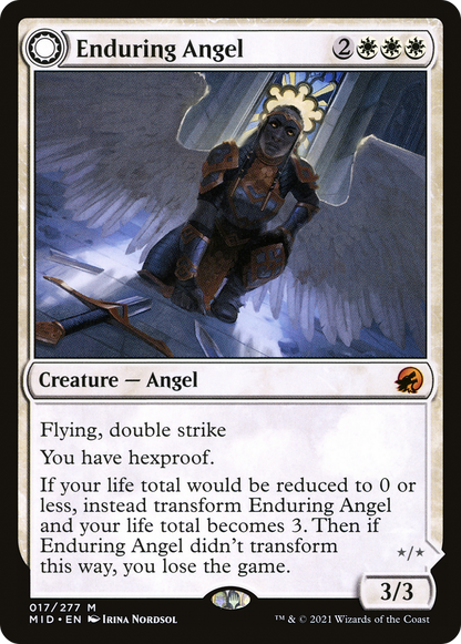 Enduring Angel // Angelic Enforcer (017) - Innistrad: Midnight Hunt Foil