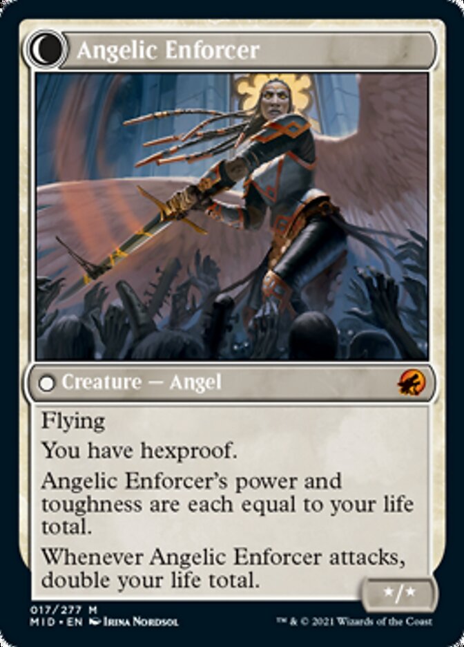 Enduring Angel // Angelic Enforcer (017) - Innistrad: Midnight Hunt Foil