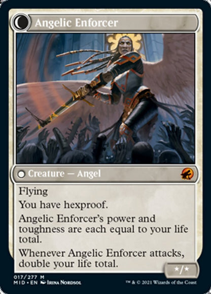 Enduring Angel // Angelic Enforcer (017) - Innistrad: Midnight Hunt Foil