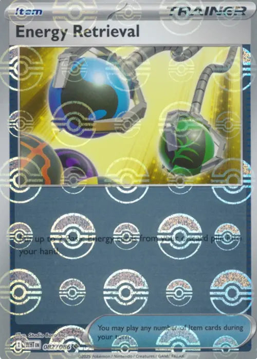 Energy Retrieval (Poke Ball Pattern) (82) Reverse Holofoil - White Flare
