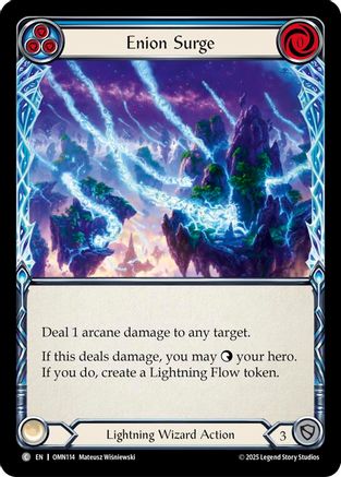 Enion Surge (Blue) (OMN114) Rainbow Foil - Omens of the Third Age