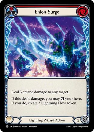 Enion Surge (Red) (OMN112) Rainbow Foil - Omens of the Third Age