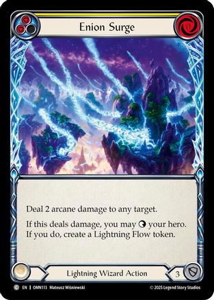 Enion Surge (Yellow) (OMN113) Rainbow Foil - Omens of the Third Age