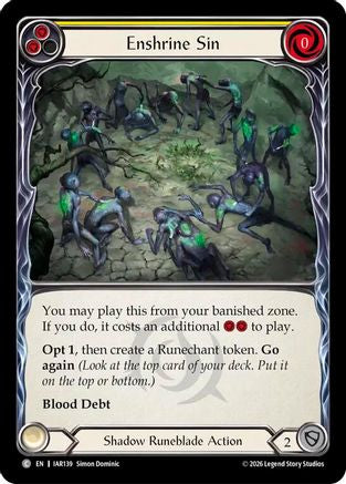 Enshrine Sin (Yellow) (IAR139) Rainbow Foil - Usurp the Shadow Throne