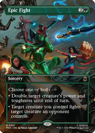 Epic Fight (Borderless) (351) Foil - Marvel Super Heroes