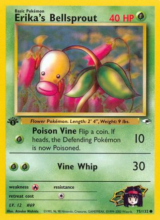 Erika's Bellsprout (75) (1st Edition) - Gym Heroes