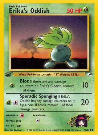 Erika's Oddish (78) (1st Edition) - Gym Heroes