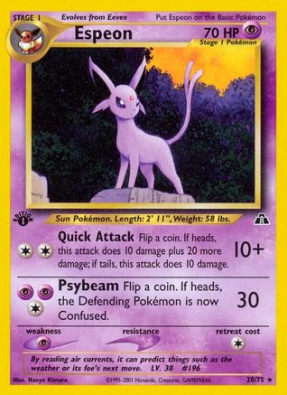 Espeon (20) (1st Edition) - Neo Discovery