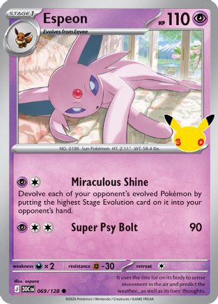 Espeon (69) Holofoil - 30th Celebration