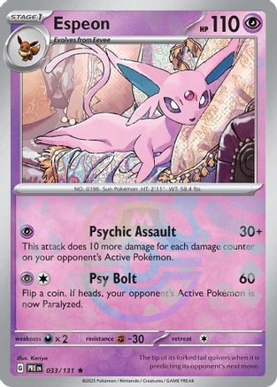 Espeon (Master Ball Pattern) (33) Reverse Holofoil - Prismatic Evolutions