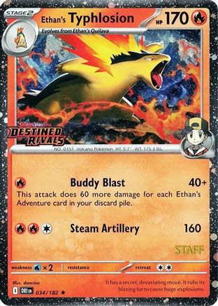 Ethan's Typhlosion (Prerelease) [Staff] (34) Holofoil - Miscellaneous Cards & Products