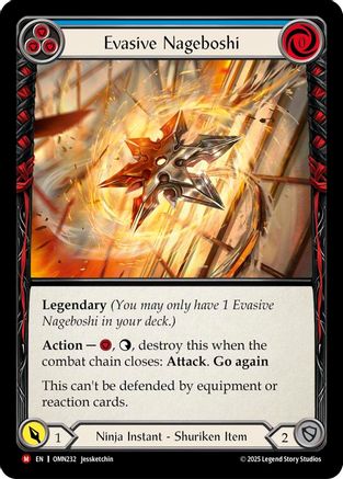 Evasive Nageboshi (Blue) (OMN232) Cold Foil - Omens of the Third Age