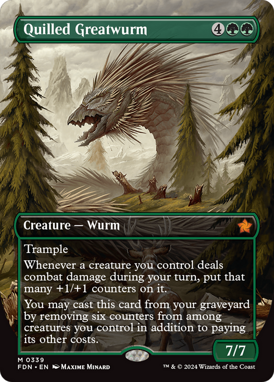 Quilled Greatwurm (Borderless) [Foundations] Foil