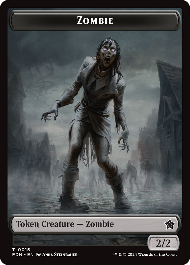 Faerie // Zombie Double-Sided Token [Foundations Tokens] | Silver Goblin