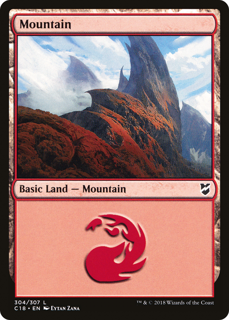 Mountain (304) [Commander 2018] | Silver Goblin