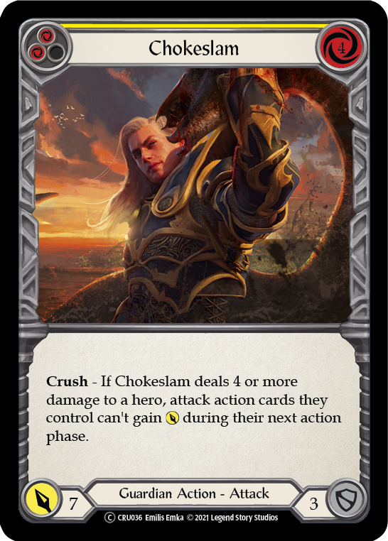 Chokeslam (Yellow) [U-CRU036] (Crucible of War Unlimited)  Unlimited Rainbow Foil | Silver Goblin