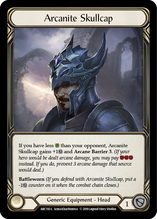 Arcanite Skullcap [ARC150-L] (Arcane Rising)  1st Edition Cold Foil | Silver Goblin