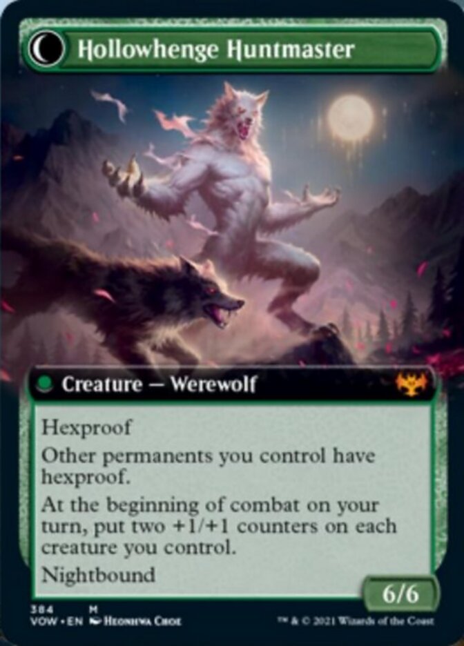 Avabruck Caretaker // Hollowhenge Huntmaster (Extended Art) [Innistrad: Crimson Vow] Foil