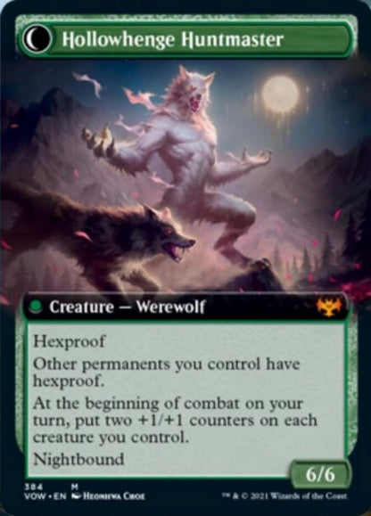 Avabruck Caretaker // Hollowhenge Huntmaster (Extended Art) [Innistrad: Crimson Vow] Foil