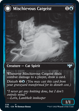 Mischievous Catgeist // Catlike Curiosity [Innistrad: Double Feature] Foil