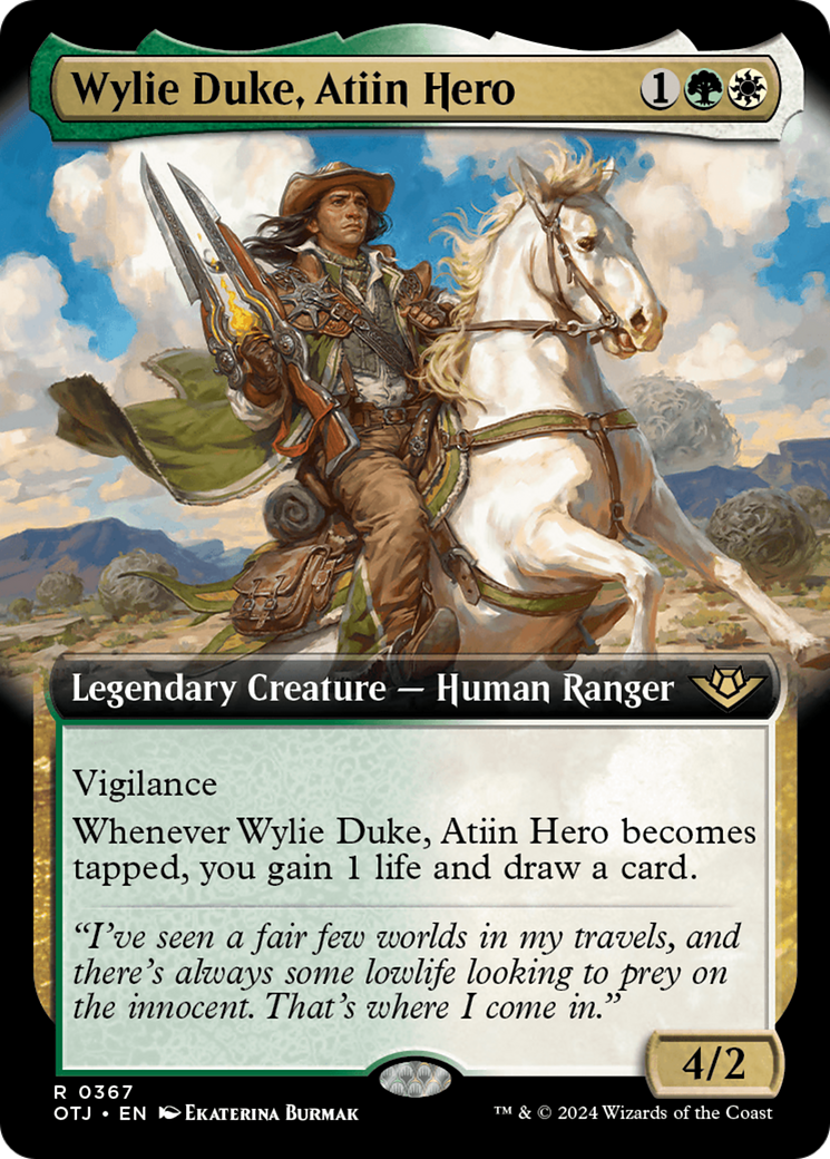 Wylie Duke, Atiin Hero (Extended Art) [Outlaws of Thunder Junction] | Silver Goblin