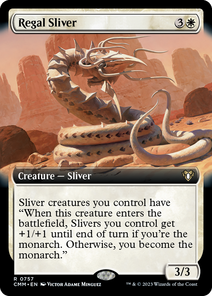 Regal Sliver (Extended Art) [Commander Masters] | Silver Goblin