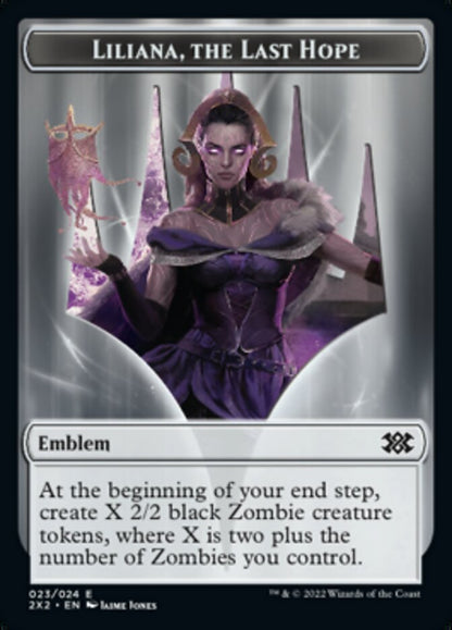Liliana, the Last Hope Emblem // Spirit (002) Double-Sided Token [Double Masters 2022 Tokens] Foil