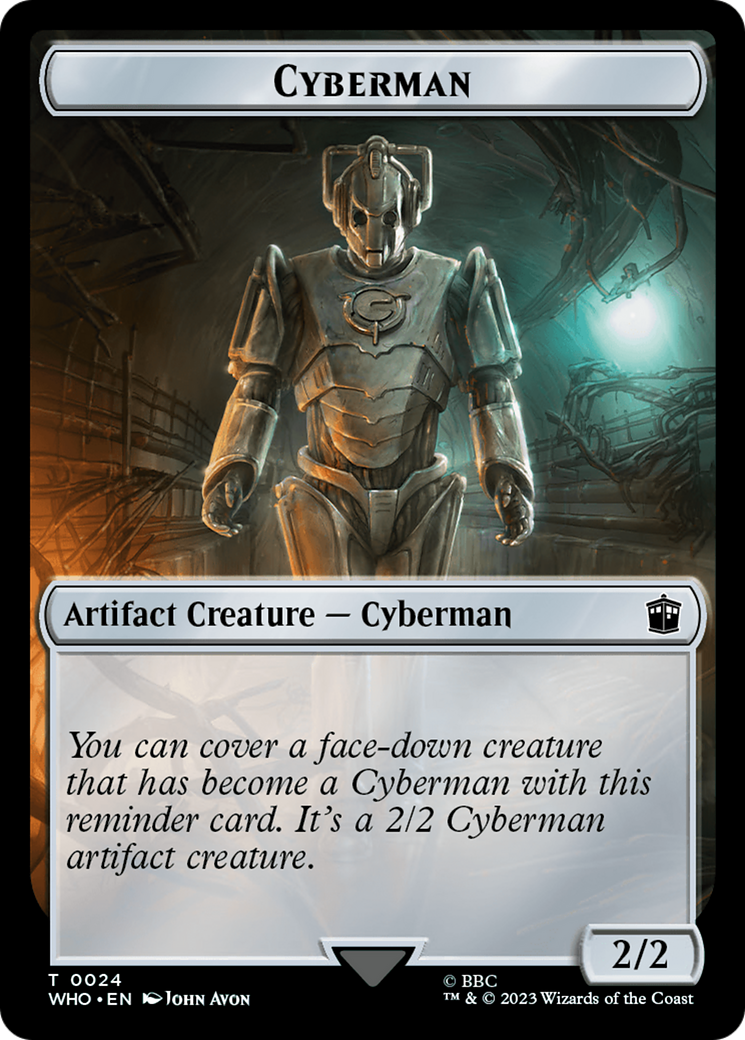 Alien Rhino // Cyberman Double-Sided Token [Doctor Who Tokens] | Silver Goblin