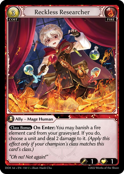 Reckless Researcher (150) [Dawn of Ashes: 1st Edition] Foil