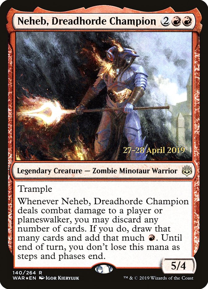 Neheb, Dreadhorde Champion [War of the Spark Prerelease Promos] | Silver Goblin