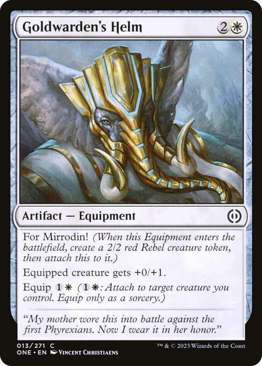 Goldwarden's Helm [Phyrexia: All Will Be One] Foil
