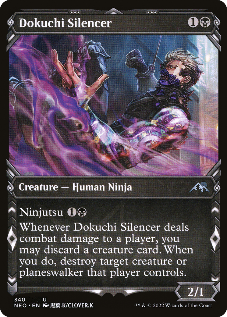 Dokuchi Silencer (Showcase Ninja) [Kamigawa: Neon Dynasty] | Silver Goblin