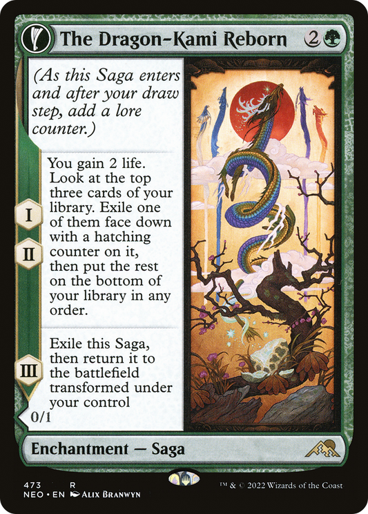The Dragon-Kami Reborn // Dragon-Kami's Egg (Extended Art) [Kamigawa: Neon Dynasty] Foil