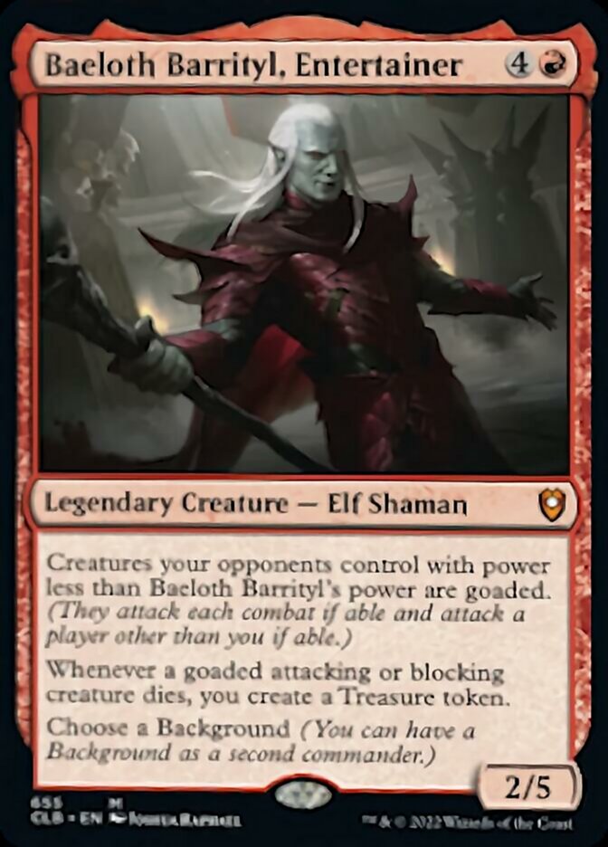 Baeloth Barrityl, Entertainer [Commander Legends: Battle for Baldur's Gate] | Silver Goblin