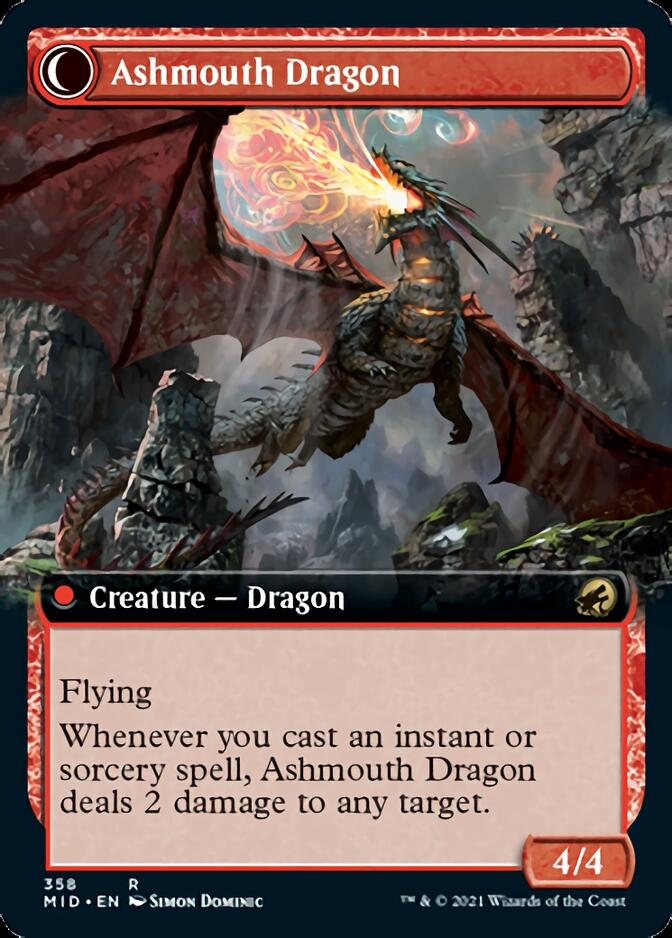 Smoldering Egg // Ashmouth Dragon (Extended Art) [Innistrad: Midnight Hunt] | Silver Goblin