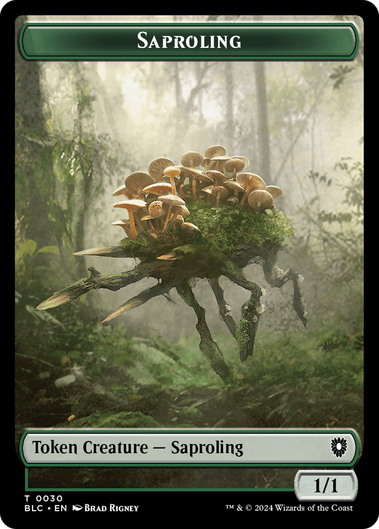 Saproling // Treasure Double-Sided Token [Bloomburrow Commander Tokens] | Silver Goblin