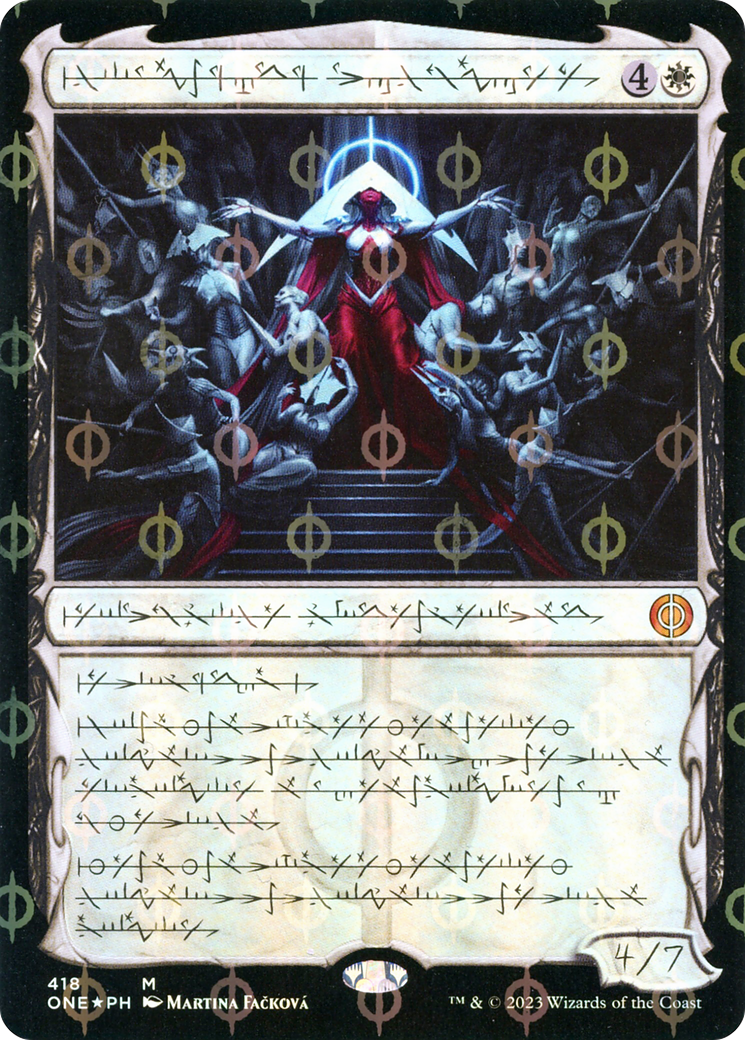 Elesh Norn, Mother of Machines (Phyrexian Step-and-Compleat Foil) [Phyrexia: All Will Be One] | Silver Goblin