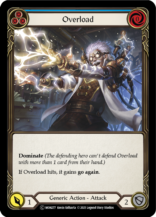 Overload (Blue) Unlimited Edition Rainbow Foil (MON277) - Monarch | Silver Goblin