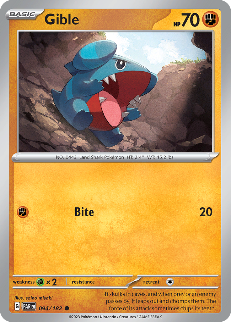 Gible (094/182) [Scarlet & Violet: Paradox Rift] | Silver Goblin