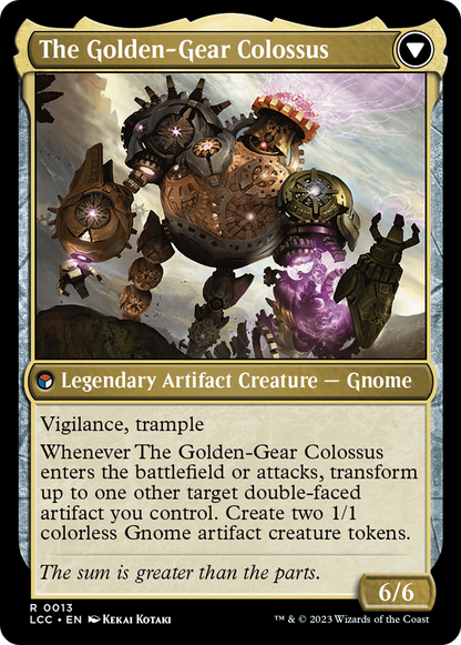 Tetzin, Gnome Champion // The Golden-Gear Colossus [The Lost Caverns of Ixalan Commander] Foil
