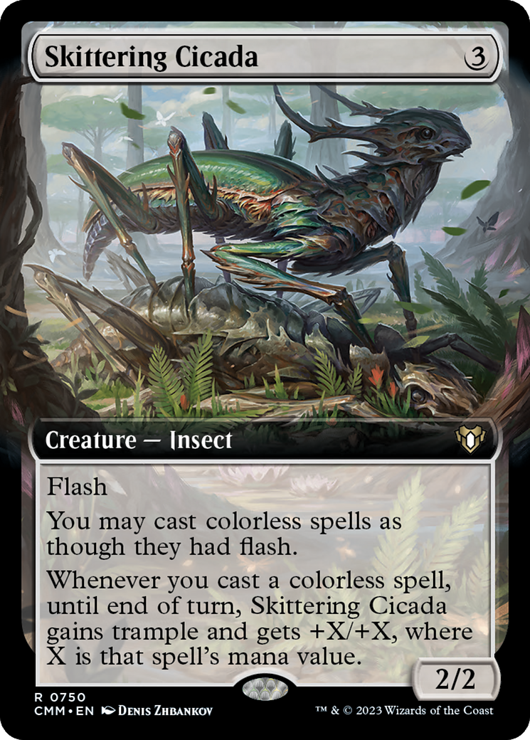Skittering Cicada (Extended Art) [Commander Masters] | Silver Goblin