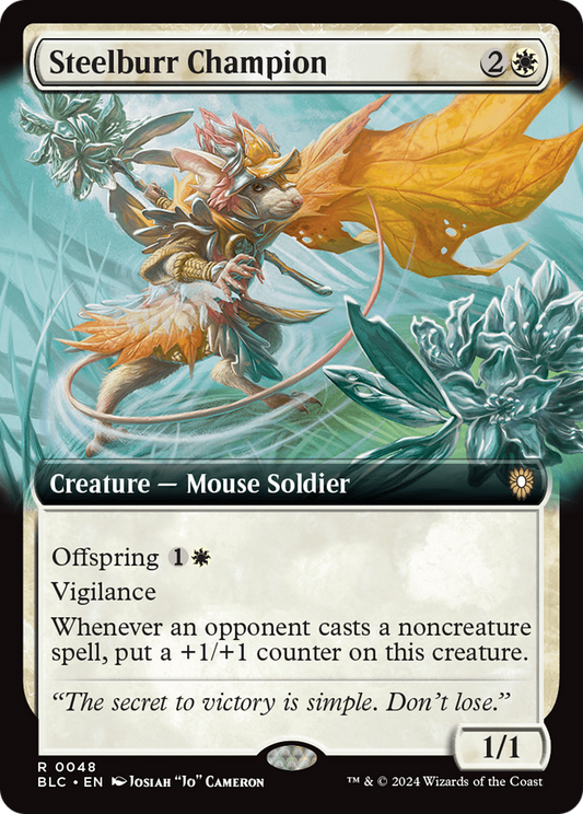 Steelburr Champion (Extended Art) [Bloomburrow Commander] Foil