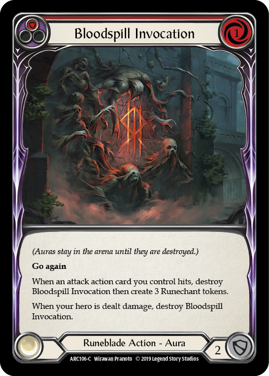 Bloodspill Invocation (Red) 1st Edition Rainbow Foil (ARC106) - Arcane Rising | Silver Goblin