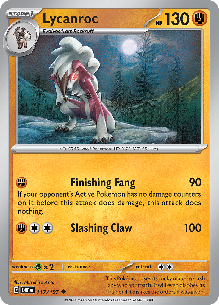 Lycanroc (117/197) [Scarlet & Violet: Obsidian Flames] | Silver Goblin