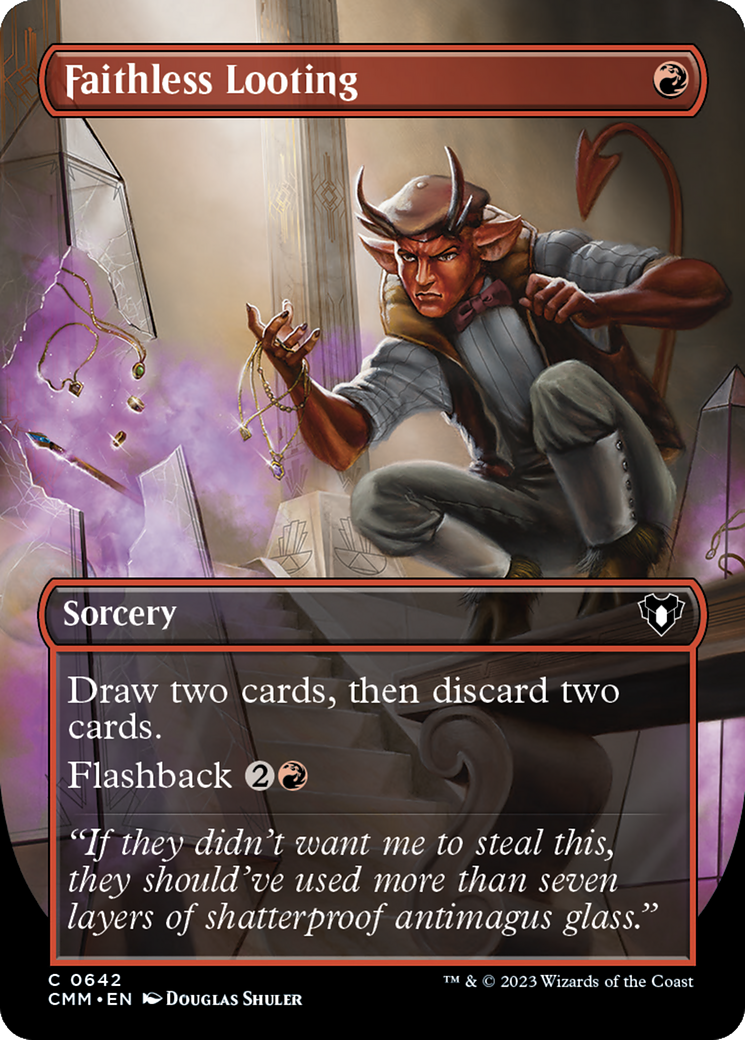 Faithless Looting (Borderless) (642) Foil - Commander Masters