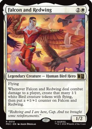 Falcon and Redwing (014) Surge Foil - Commander: Marvel Super Heroes